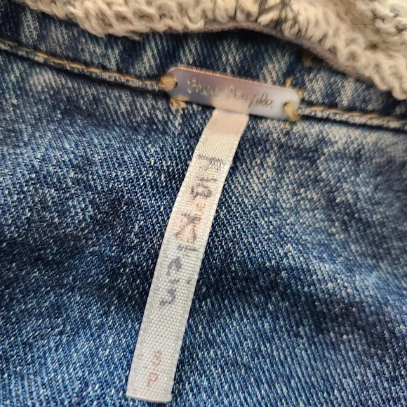 Free People Denim and Knit Gray Women's Jacket - Picture 9 of 9
